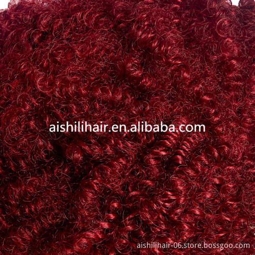 Aishili wholesale red hair big curly afro kinky curly loose deep wave headband wig for women